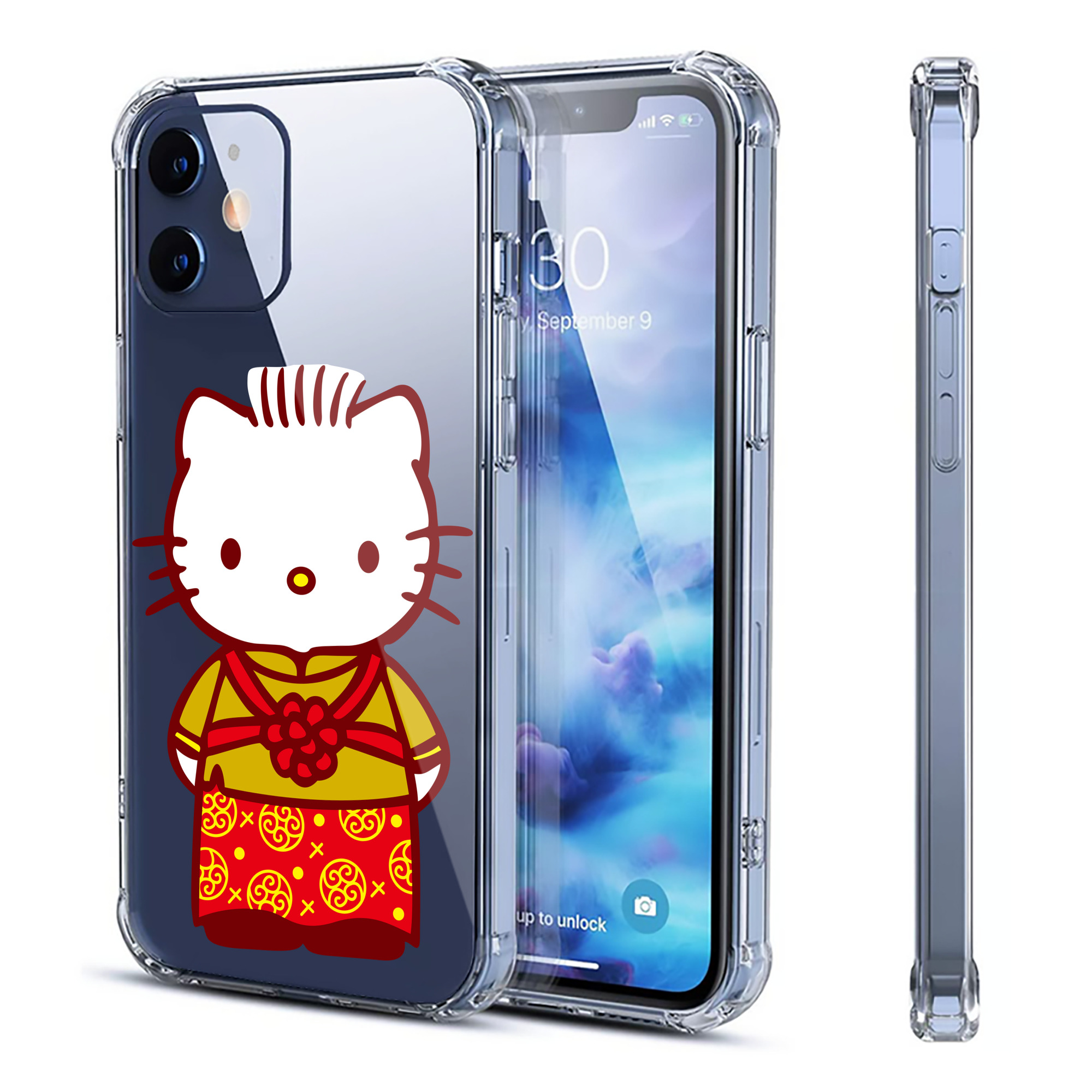 （画像用） Hello Kitty ハローキティ 【iPhone 12シリーズ対応】透明スマホケース（クリアソフトケース）